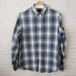 J. Crew Mens Casual Button Front Shirt Size S Blue Plaid Midweight 100% Cotton